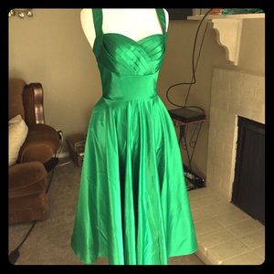 Unique Vintage emerald green pinup swing dress